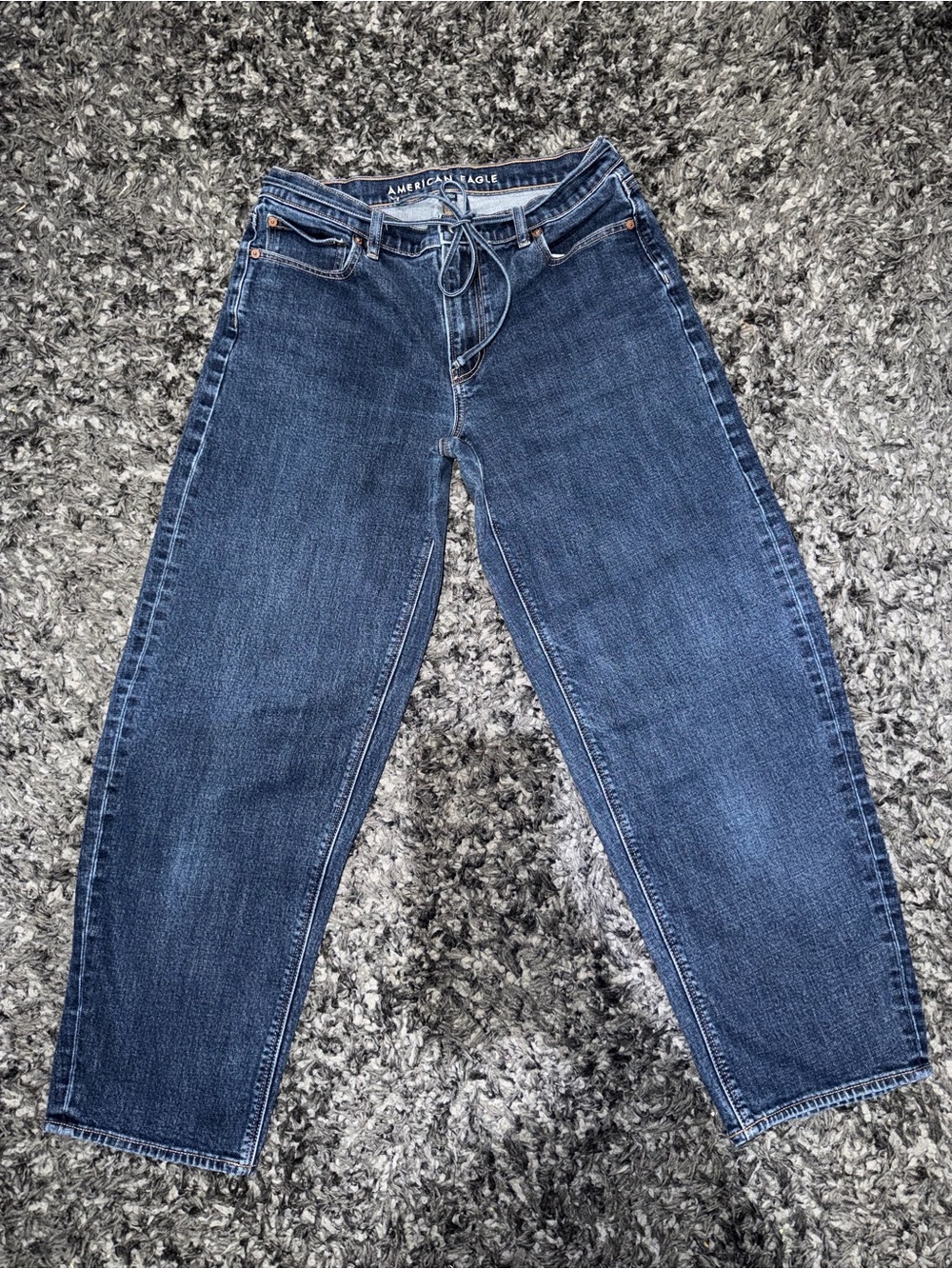 AE Stretch Barrel Jean. Size: 8 Long